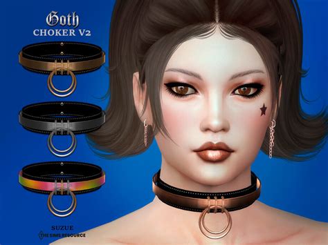 The Sims 4 Goth V2 Choker By Suzue At Tsr Best Sims Mods