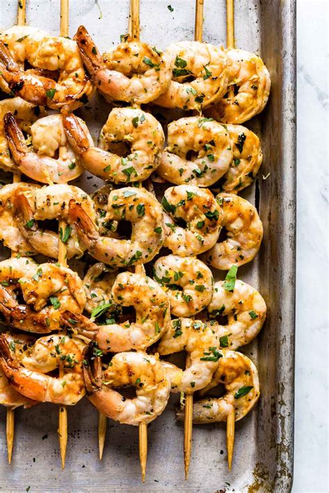 Grilled Shrimp Skewers With Garlic Best Marinade Foolproof Living