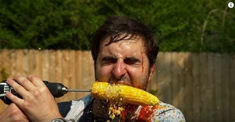 Guys Eating Corn Off A Drill In Slow Motion Is Totally Gross Rare