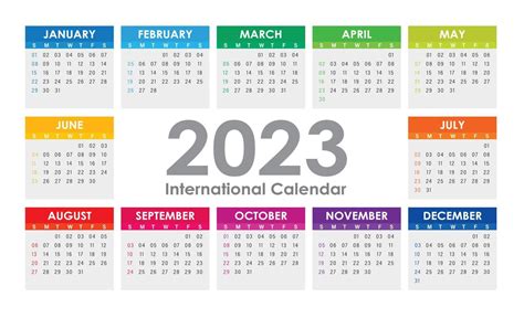 Ilustración Vectorial Del Año Calendario 2023 La Semana Comienza El