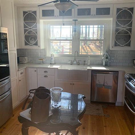 With these creative diy ideas, you can update your kitchen cabinets without replacing them. Mullion inserts | Kitchen cabinet Mullion | Glass overlay ...