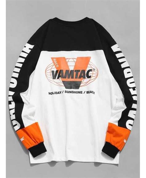 Lion hair designs for boys. Crewneck Color Block Letter Print Graphic Long Sleeve T ...