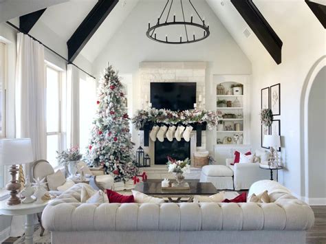 One of the most fun parts of decorating for christmas is to hang ornaments on the tree! Christmas Home Tour with Pops of Red - My Texas House