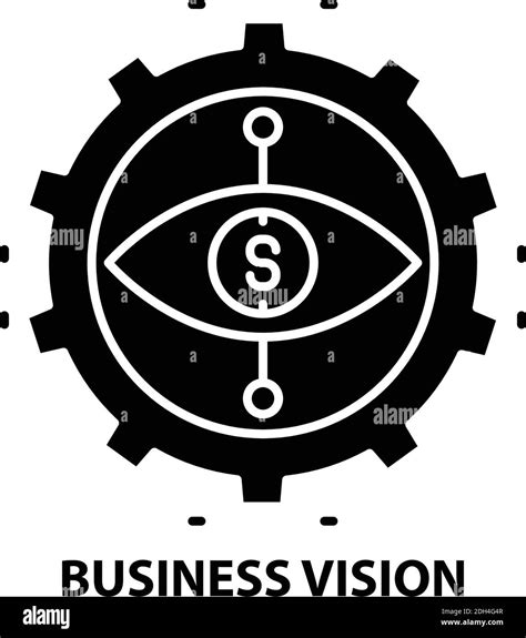 Business Vision Icon Black Vector Sign With Editable Strokes Concept