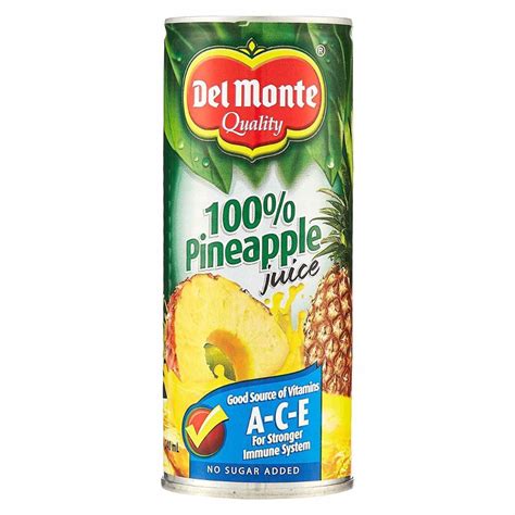 Del Monte 100 Pineapple Juice 240ml Dealzdxb