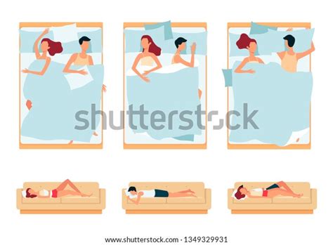Set Sleeping Couple Man Woman Sleeping Stock Vector Royalty Free 1349329931 Shutterstock