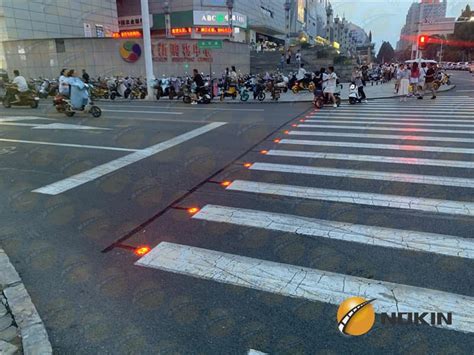 Pedestrian Crosswalk Warning Light Systems Nokin Solar Road Studs