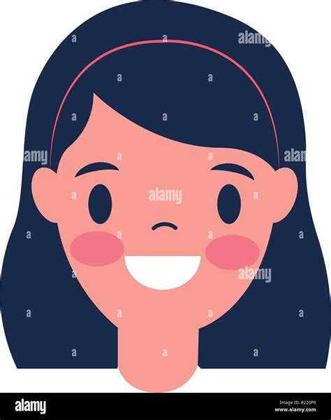 Smiling Girl Portrait On White Background Vector Illustration Stock