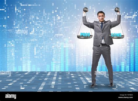 Businessman Choosing Pros And Cons Stock Photo Alamy