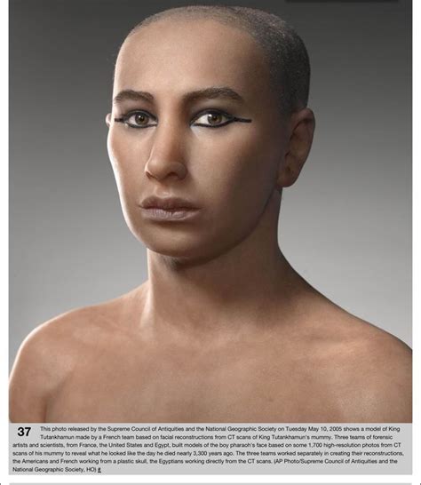 A Reconstruction Of The Face Of King Tut Made By A Group Of French Scientists From Results Of A