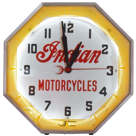 There is a time offset of utc +05:30 in the indian standard time (ist), observed throughout india and sri lanka. Motorcycle neon clock, Indian, mfgd by Neon Products Inc ...