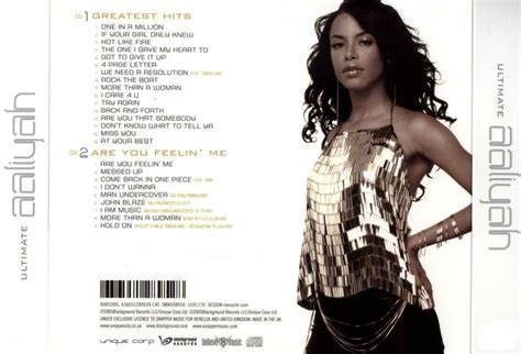 Aaliyah Ultimate Aaliyah 2005 Randb Back Cover Aaliyah Aaliyah