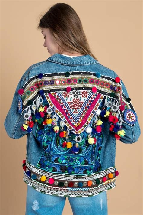 Anthropologie, free people, lucky brand, pacsun, swell, planet blue, alternative apparel, missoni. Bohemian Tribal Embellished Denim Jacket in Small V1.2 ...