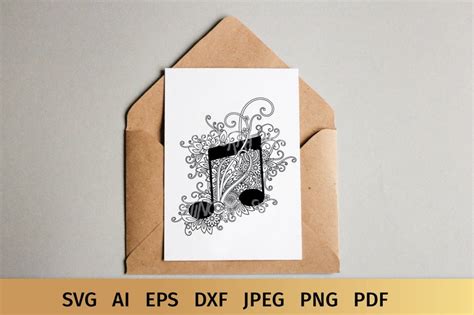 Music Note SVG Music SVG Zentangle SVG Commercial Use Etsy