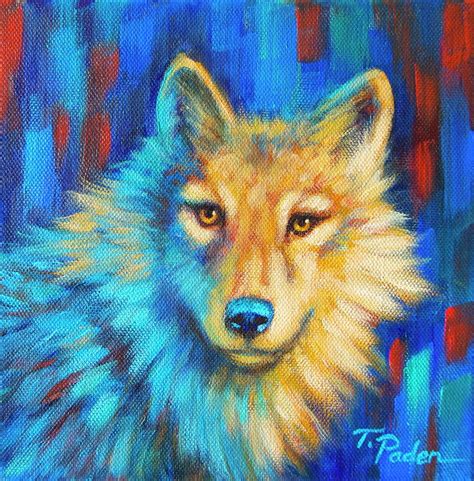 Wolf In Moonlight Painting By Theresa Paden Fine Art America