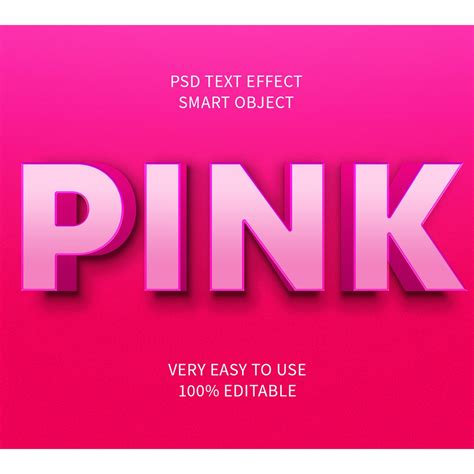Pink Editable 3d Text Effect Psd Masterbundles