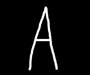 Use black paper and white ink. The letter A on a black background. - Drawception