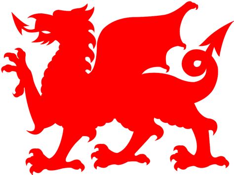 Welsh Dragon Silhouette Free Vector Silhouettes