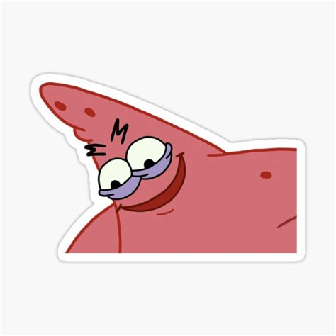 Sticker Patrick Star Mal Visage Meme Méchant Patrick Star Meme