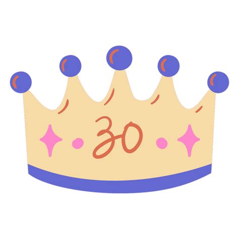 Thirtieth Birthday Doodle Crown Png And Svg Design For T Shirts