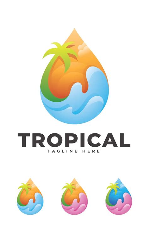 Tropical Logo Template Vector Logo Templates Templates Template Design