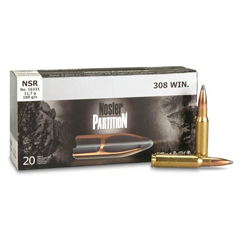 Sellier And Bellot 308 Win Nosler Partition 180 Grain 20 Rounds