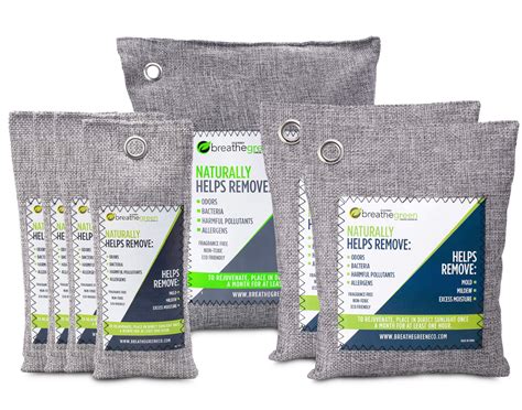 Breathe Green Charcoal Air Purifying Bags 7 Pack Variety Activated