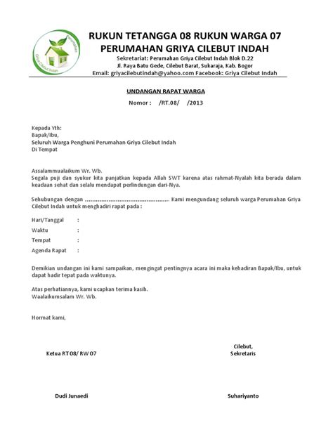 Surat Undangan Rapat Warga  PDF
