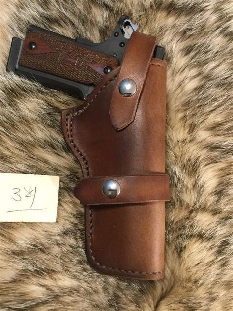 1911 Colt 45 Acp Pistol Holster Lined Retention Handcrafted Leather