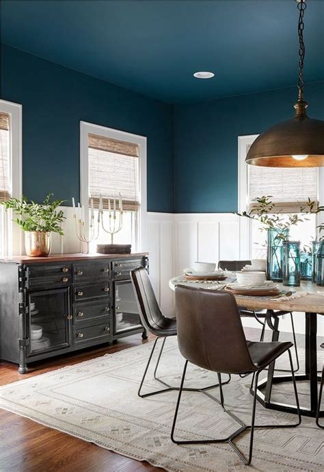 Modern velvet dining chairs, upholstered living room leisure chairs, gold accent chairs for. Dazzling Navy Dining Room Ideas for Exotic Room | DecorTrendy