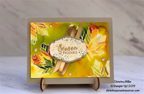 Fall Theme Card With Pigment Sprinkles And Emboss Resist Technique