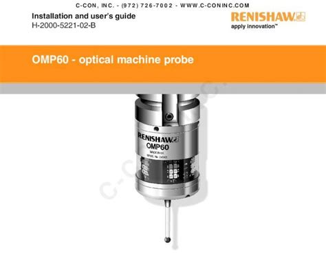 Pdf Renishaw Omp60 Probe Installation And Users Guide Dokumentips