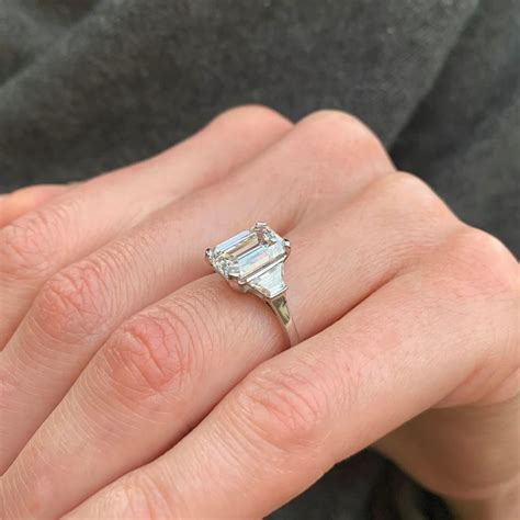 Gia Certified 315 Carat Emerald Cut Platinum Diamond Engagement Ring