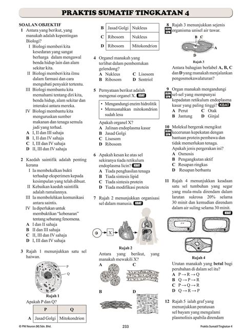 Modul Amali Bio Tingkatan 4  sel tumbuhan dan sel haiwan tingkatan 1