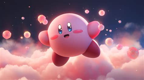 Cute Kirby And Clouds Desktop Wallpaper Kirby Wallpaper Desktop