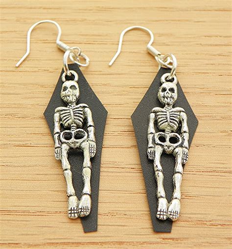 Skeleton Earrings Glow In Dark Earrings Coffin Earrings Etsy