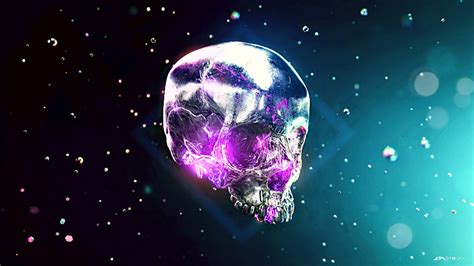 Freetoedit Skulls Purple Cool Creepy Scary Hd Wallpaper