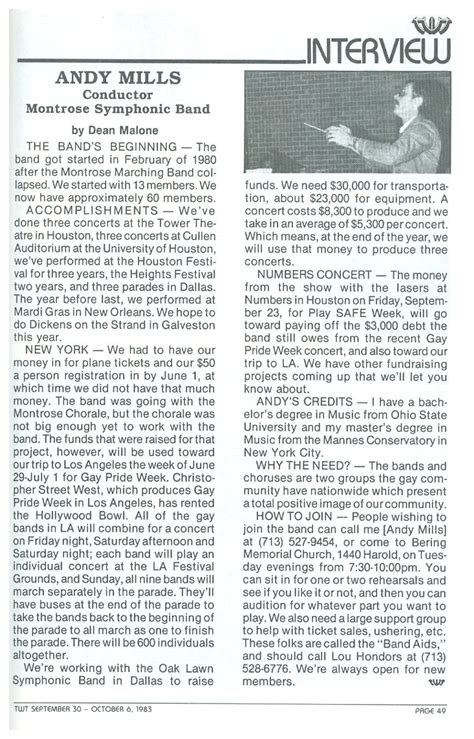 Andy Mills Tribute Clippings