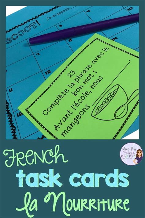 French food vocabulary task cards CARTES À TÂCHES LA ...