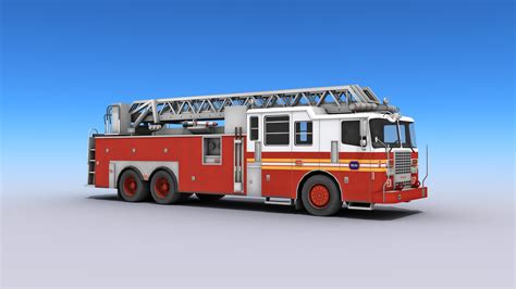 Artstation Fire Truck Low Poly 3d Model Game Assets