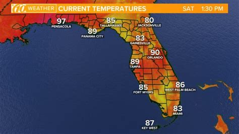 Florida Weather Map With Temperatures Printable Maps Images And Photos Finder