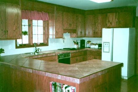 Sharp floors & granite countertops. Tile Kitchen Countertops | Kitchen Ideas