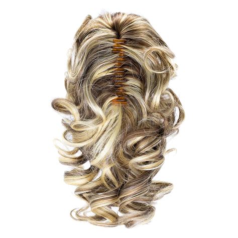 Onedor 12 Synthetic Fiber Natural Textured Curly Ponytail Clip Inon