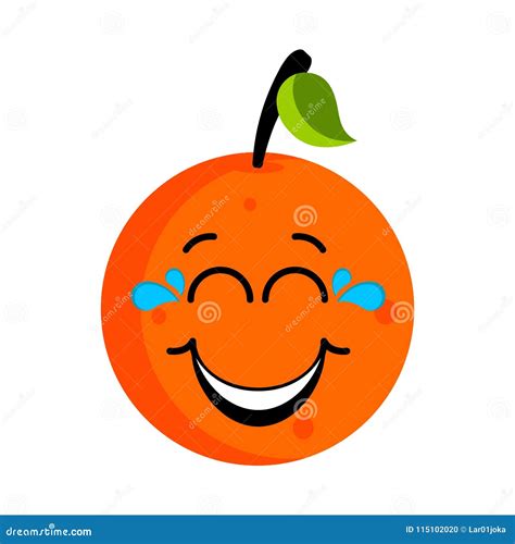 Happy Orange Emoticon Stock Vector Illustration Of Fruit 115102020