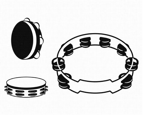 Tambourine Svg Music Png Dxf Clipart Eps Vector Cut File By