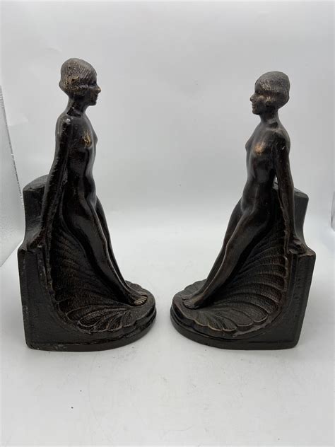 Design Toscano Naked Nude Lady Woman Bookends Art Deco Cast Iron Heavy Ebay