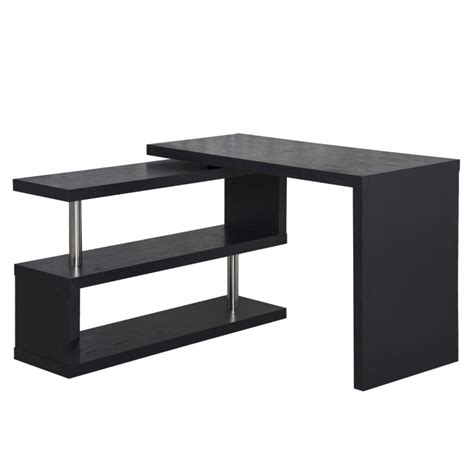 black homcom l shaped computer desk table with storage drawer home office corner industrial