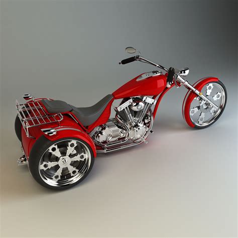 Custom Trike Chopper 3d Model Custom Trikes Trike Motorcycle Custom