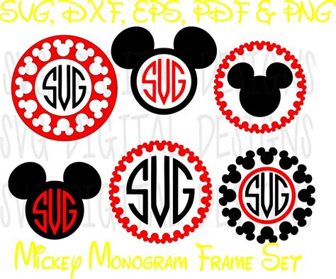 Disney Svg Mickey Mouse Monogram Svg Clipart By Svgdigitaldesigns