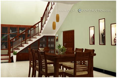 Evens Construction Pvt Ltd Dining Area Designed Under Staircase